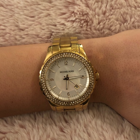 Michael Kors Accessories - Gold large faced Michael Kors watch
